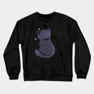 Kawaii Angry Black Cat from the backside, Cat Lover Crewneck Sweatshirt